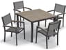 Oxford Garden Travira Aluminum Carbon 5 Piece Outdoor Patio Dining Set with Titanium Sling
