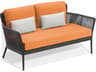 Oxford Garden Nette Aluminum Tangerine and Salt Cushion Loveseat