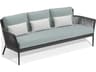 Oxford Garden Nette Aluminum Seafoam and Salt Cushion Sofa