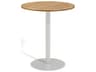 Oxford Garden Travira Aluminum Flint Round Tekwood Top Patio Bar Table