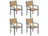 Oxford Garden Travira Aluminum Carbon Stackable Outdoor Dining Arm Chair Set of 4