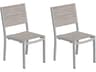 Oxford Garden Travira Aluminum Carbon Patio Dining Side Chair with Bellows Sling Set of 2