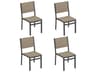 Oxford Garden Travira Aluminum Carbon Stackable Outdoor Dining Side Chair Set of 4