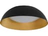 Oxygen by Quorum Lucci 1-Light Black Industrial Brass Dome Flush Mount
