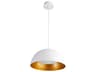 Oxygen by Quorum Lucci 1-Light White Industrial Brass Dome Pendant