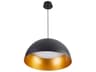 Oxygen by Quorum Lucci 1-Light Black Industrial Brass Dome Pendant