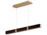 Oxygen by Quorum Decca 1-Light Aged Brass Walnut Brown Linear Island Pendant