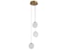 Oxygen by Quorum Axiom 3-Light Aged Brass Round Mini Pendant
