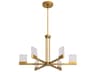 Oxygen by Quorum Gamma 6-Light Brushed Brass Geometric Linear Chandelier