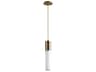 Oxygen by Quorum Magnum 1-Light Aged Brass Cylinder Mini Pendant