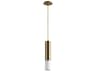 Oxygen by Quorum Opus 1-Light Aged Brass Cylinder Mini Pendant
