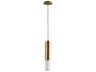 Oxygen by Quorum Opus 1-Light Aged Brass Cylinder Mini Pendant
