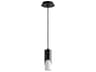 Oxygen by Quorum Ellipse 1-Light Black Cylinder Mini Pendant