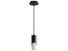 Oxygen by Quorum Ellipse 1-Light Black Cylinder Mini Pendant