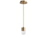 Oxygen by Quorum Spirit 1-Light Aged Brass Cylinder Linear Mini Pendant