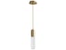 Oxygen by Quorum Spirit 1-Light Aged Brass Cylinder Linear Mini Pendant