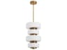 Oxygen by Quorum Favo Brushed Brass Geometric Tiered Pendant