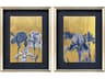 Paragon Florals Blue Iris-II Shadow Box Set of 2