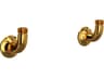 Perrin and Rowe Georgian Era Unlacquered Brass Pair of Wall Unions for Bridge Faucets
