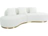 Pasargad Home Noho Simona Ivory Gold White Upholstered Sofa