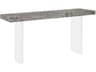 Phillips Collection Rectangular Wood Gray Stone Acrylic Console Table
