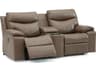 Palliser Providence Leather Upholstery Console Loveseat Power Recliner with Cupholder