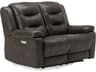 Palliser Leighton Leather Upholstery Console Loveseat Power Recliner with Cupholder