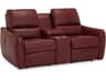 Palliser Arlo Leather Upholstery Console Loveseat Power Recliner with Cupholder