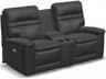 Palliser Leo Leather Upholstery Console Loveseat Power Recliner with Headrest & Lumbar