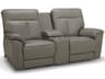 Palliser Oakley Leather Upholstery Console Loveseat Power Recliner with Headrest & Lumbar