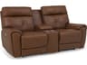 Palliser Aedon Leather Upholstery Console Loveseat Power Recliner with Cupholder with Power Headrest