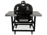 Primo Oval XL Charcoal Grill with Stainless Steel Cart with Shelves