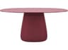 Qeeboo Outdoor Cobble Indian Red Recycled Plastic Oval Dining Table