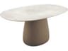 Qeeboo Outdoor Cobble Ivory Recycled Plastic Oval Dining Table