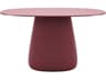 Qeeboo Outdoor Cobble Indian Red Recycled Plastic Oval Dining Table