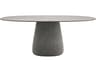 Qeeboo Outdoor Cobble Grey Mix Recycled Plastic Oval Dining Table