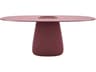 Qeeboo Outdoor Cobble Indian Red Recycled Plastic Oval Dining Table