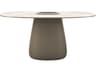 Qeeboo Outdoor Cobble Ivory Recycled Plastic Oval Dining Table
