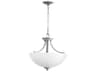 Quorum Reyes 3-Light Classic Nickel Glass Bowl Pendant