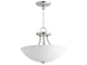 Quorum Barkley 3-Light Satin Nickel Glass Bowl Pendant