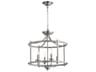 Quorum Rossington 4-Light Satin Nickel Candelabra Drum Chandelier