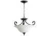 Quorum Bryant 3-Light Oiled Bronze With Satin Opal Glass Bowl Pendant