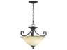 Quorum Bryant 3-Light Oiled Bronze Glass Bowl Pendant