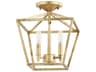 Quorum Gabriel 3-Light Gold Leaf Semi Flush Mount