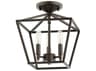 Quorum Gabriel 3-Light Oiled Bronze Semi Flush Mount