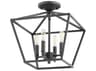 Quorum Gabriel 4-Light Noir Black Semi Flush Mount