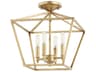 Quorum Gabriel 4-Light Gold Leaf Semi Flush Mount