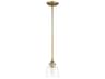 Quorum Enclave 1-Light Aged Brass With Clear Seeded Glass Bell Mini Pendant