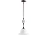 Quorum Spencer 1-Light Oiled Bronze With Satin Opal Glass Bell Mini Pendant