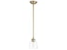 Quorum Rossington 1-Light Aged Brass With Clear Seeded Glass Bell Mini Pendant